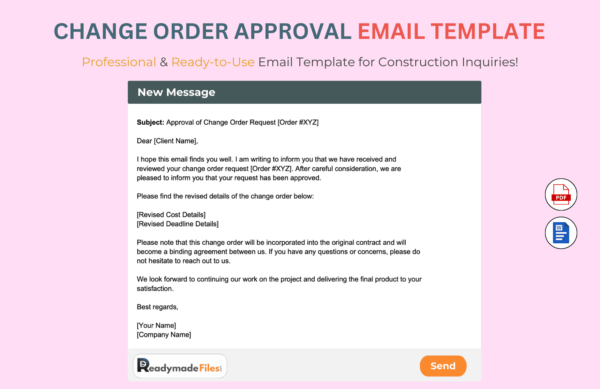 Change Order Approval Email Template For Construction