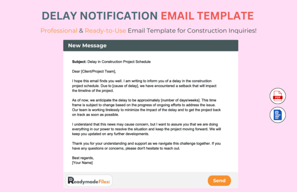 Delay Notification Email Template For Construction