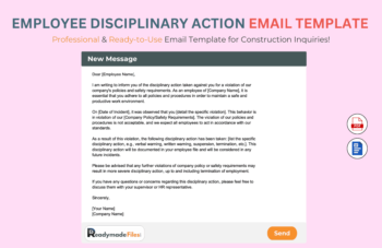 Employee Disciplinary Action Email Template