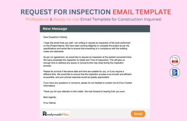 Request For Inspection Email Template