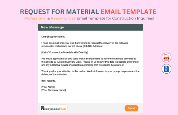 Request For Material Email Template