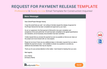 Request For Payment Release Template