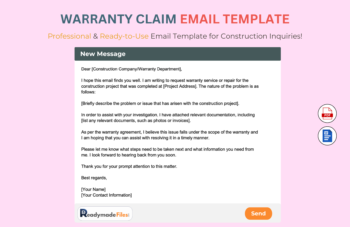 Warranty Claim email Template