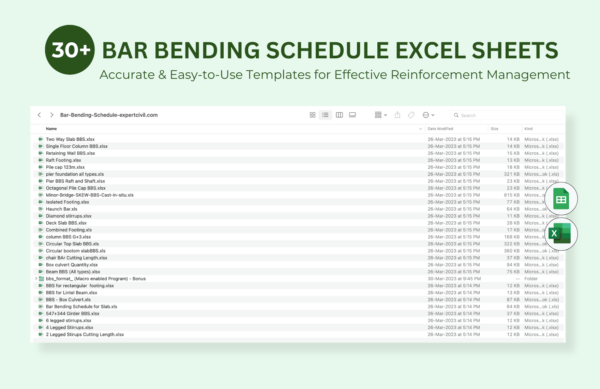 Bending Schedule Advanced excel Spreadsheets