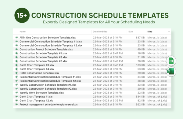 Construction Schedule Templates