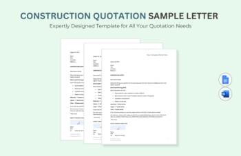 Construction Quotation Sample Letter