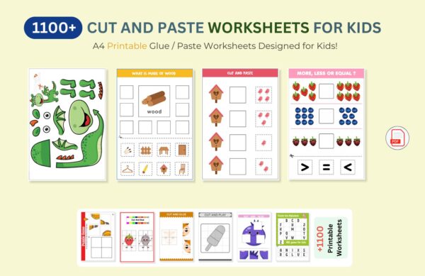 1100+ Cut and Paste Worksheets for Kids