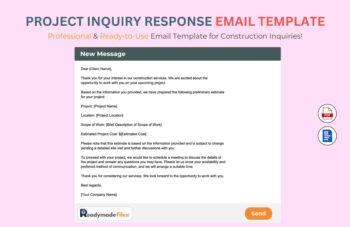 Project Inquiry Response Email Template For Construction