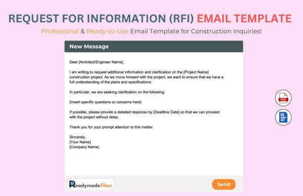 Request For Information (Rfi) Email Template For Construction