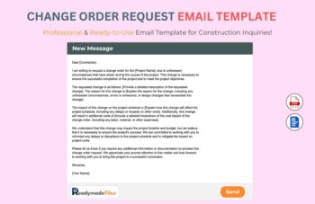 Change Order Request Email Template for Construction