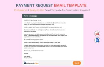 Payment Request Email Template for Construction