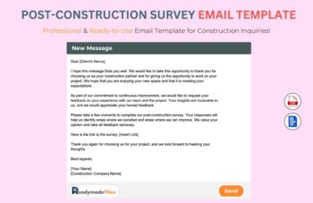 Post-Construction Survey Email Template For Construction