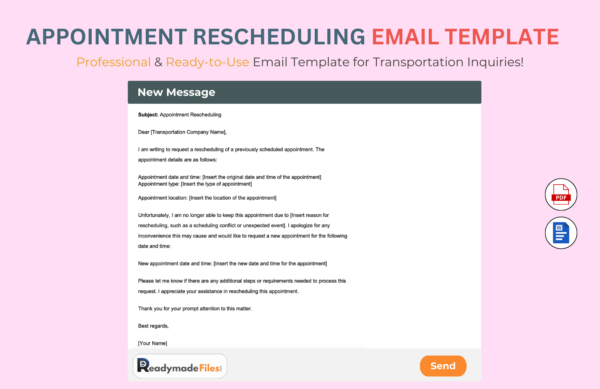 Appointment Rescheduling email Template