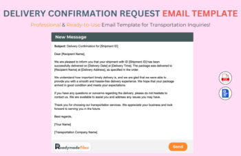 Delivery Confirmation Request email Template