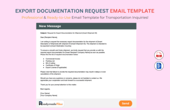 Export Documentation Request email Template