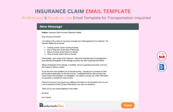 Insurance Claim email Template