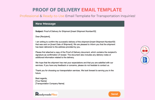 Proof Of Delivery email Template