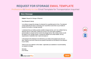 Request For Storage email Template