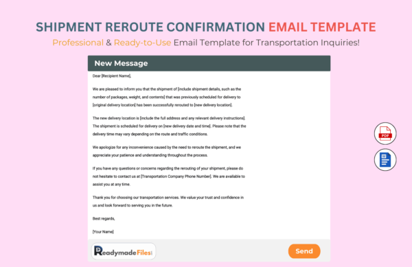 Shipment Reroute Confirmation email Template