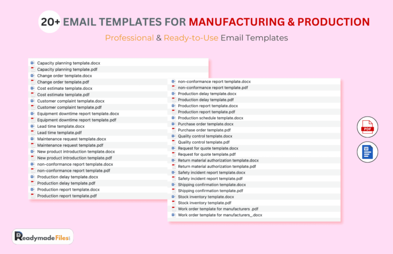 20+ Ready-to-Use Email Templates for Manufacturing & Production ...