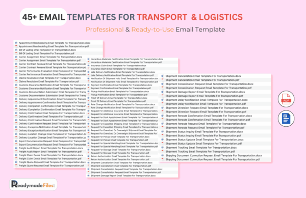 45+ Email Templates for Transport & Logistics