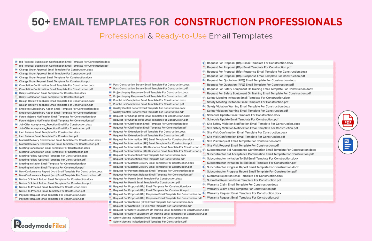 50+ Ready-to-Use Email Templates for Construction Professionals ...
