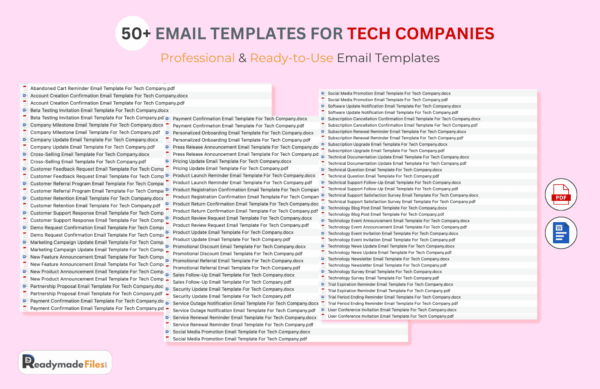 50+ Email Templates for Tech Companies