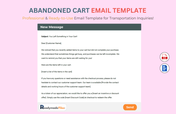 Abandoned Cart email Template