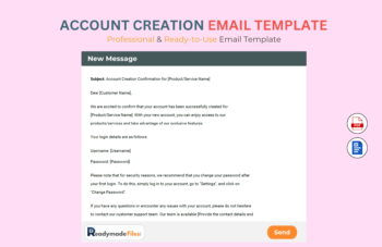 Account Creation email Template