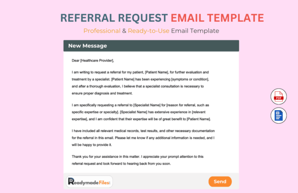 Referral Request email Template