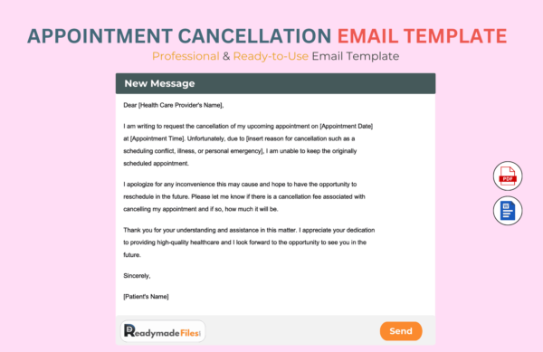 Appointment Cancellation Email Template For Health Care