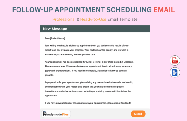 Follow-Up Appointment Scheduling email