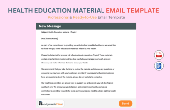 Health Education Material Email Template For Health Care