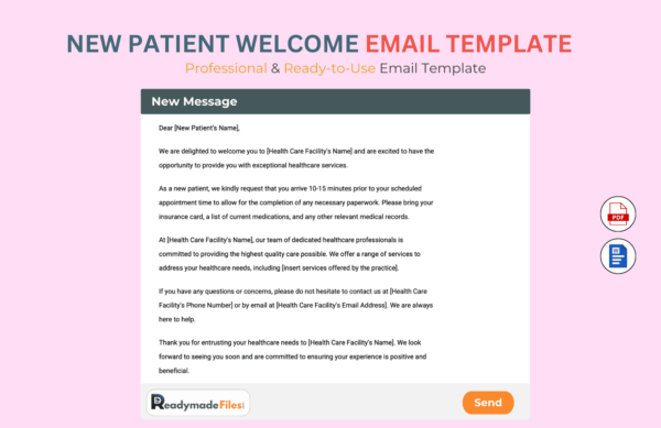 New Patient Welcome Email Template For Health Care