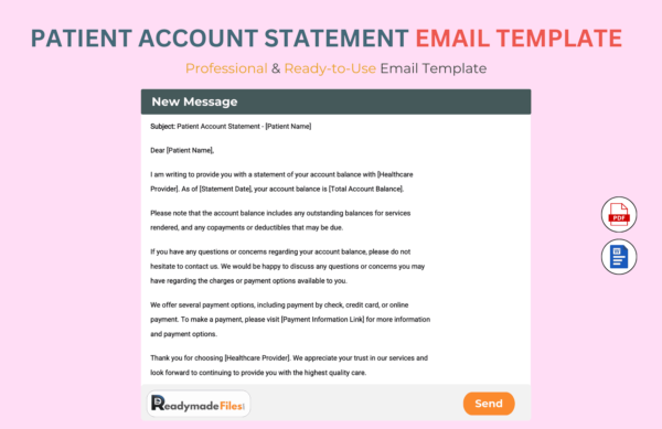 Patient Account Statement Email Template For Health Care