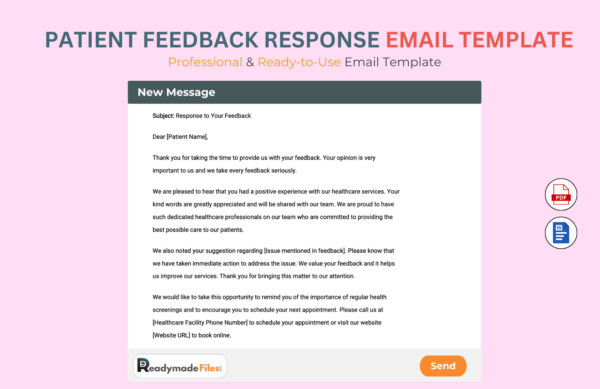 Patient Feedback Response Email Template For Health Care