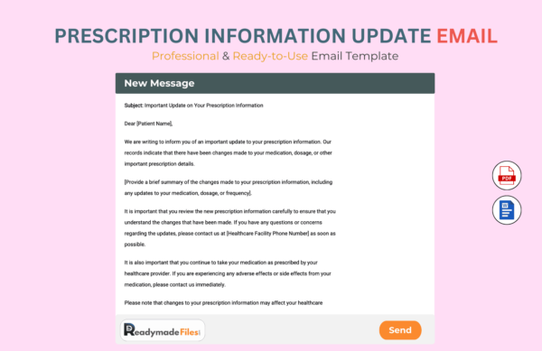 Prescription Information Update email