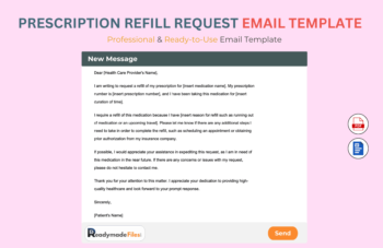 Prescription Refill Request email Template