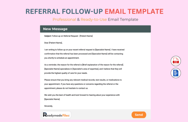 Referral Follow-Up Email Template For Health Care