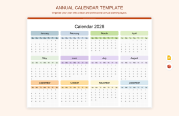 Annual Calendar Template