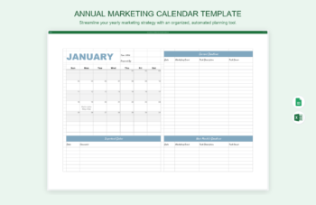 Annual Marketing Calendar Template