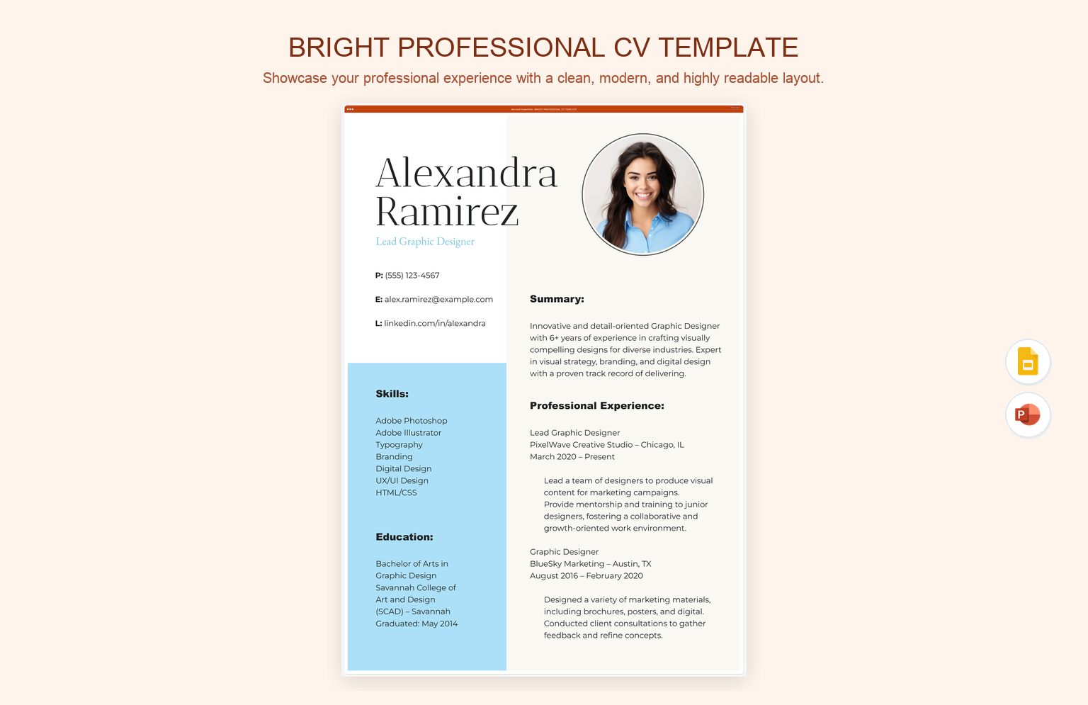 Bright Professional CV Template