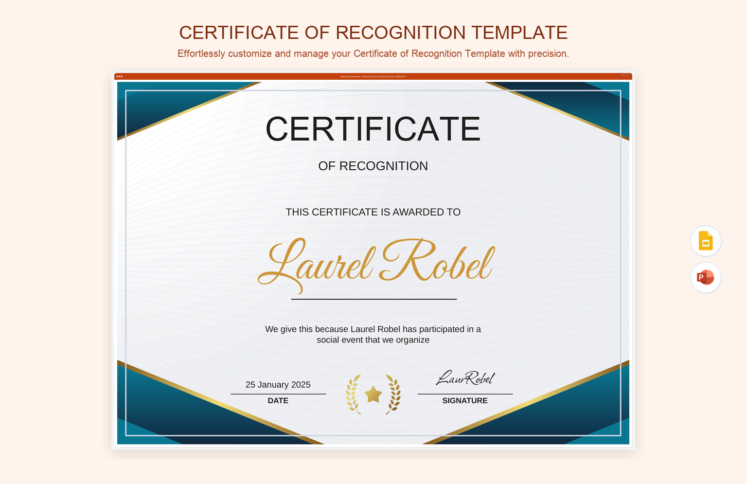 Certificate of Recognition Template product preview thumbnail