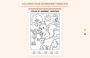 Coloring Page Worksheet Template product preview thumbnail