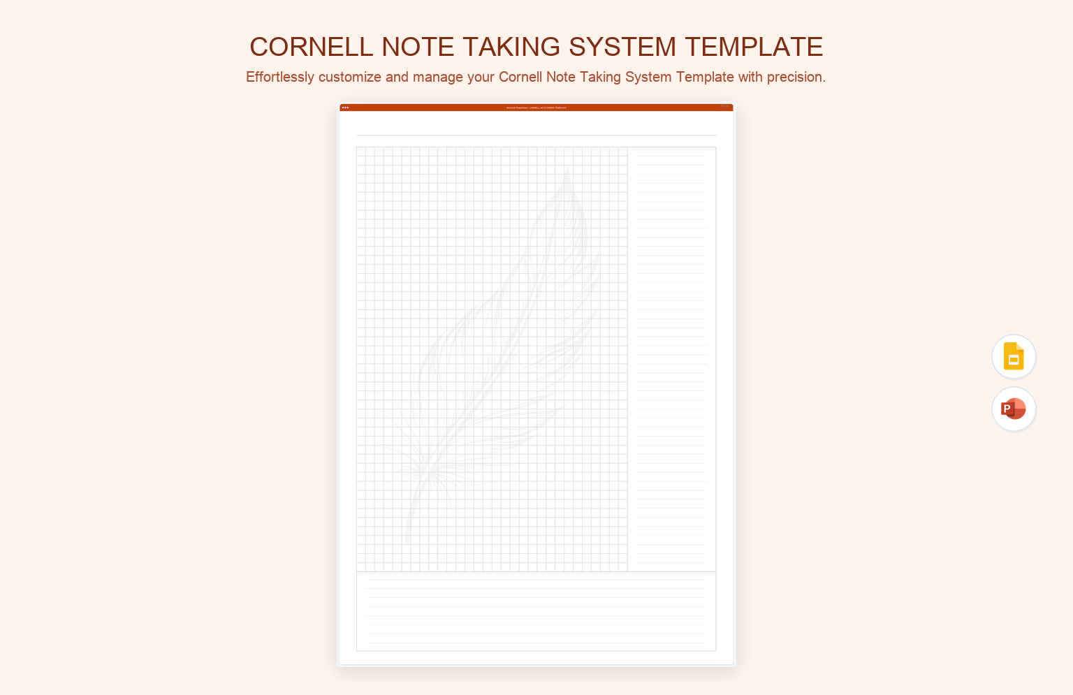 Cornell Note Taking System Template product preview thumbnail