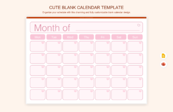 Cute Blank Calendar Template