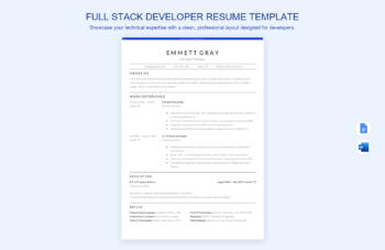 Full Stack Developer Resume Template