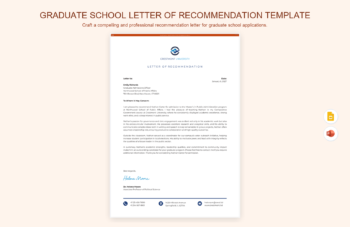 Graduate School Letter of Recommendation Template product preview thumbnail