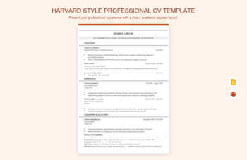 Harvard Style Professional CV Template