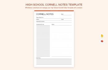 High School Cornell Notes Template product preview thumbnail